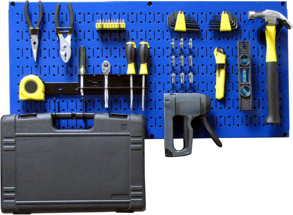 Red Pegboard Pack of 2 Metal Wall-Mounted Pegboard Tool Storage Unit J95582