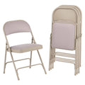 Steel Folding Chair with Fabric Back and Seat, Tan, 4/Carton E3152
