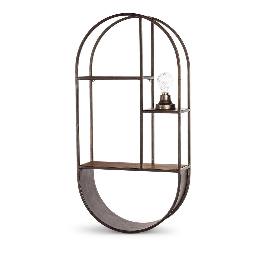 Metal Wall Shelf with Light, Grey T1862