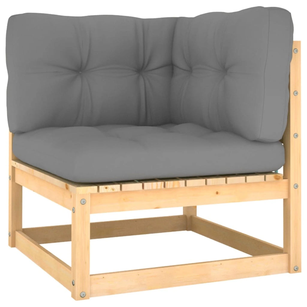 6 Piece Gray Cushioned Pinewood Sectional Sofa Set N902789