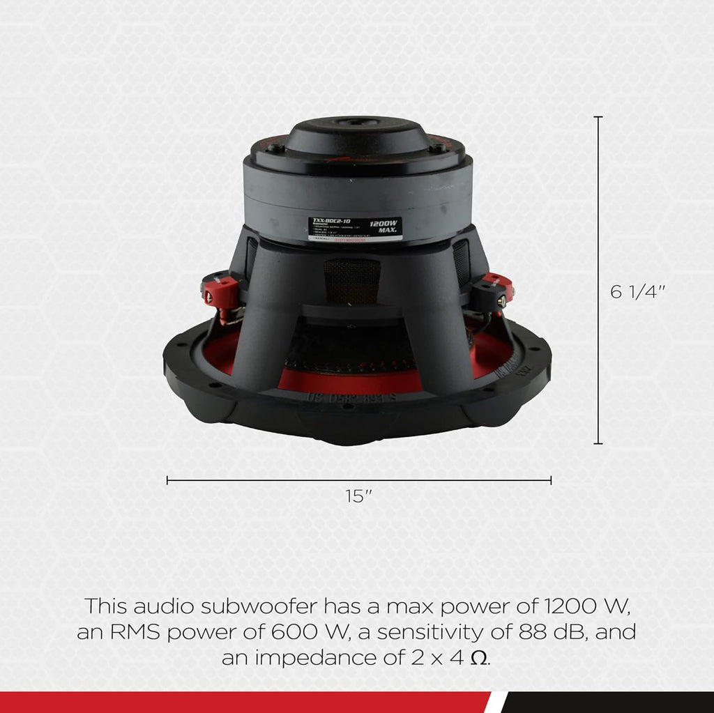 10 Inch 1,200 Watt 4 Ohm DVC Car Audio Subwoofer Z281978