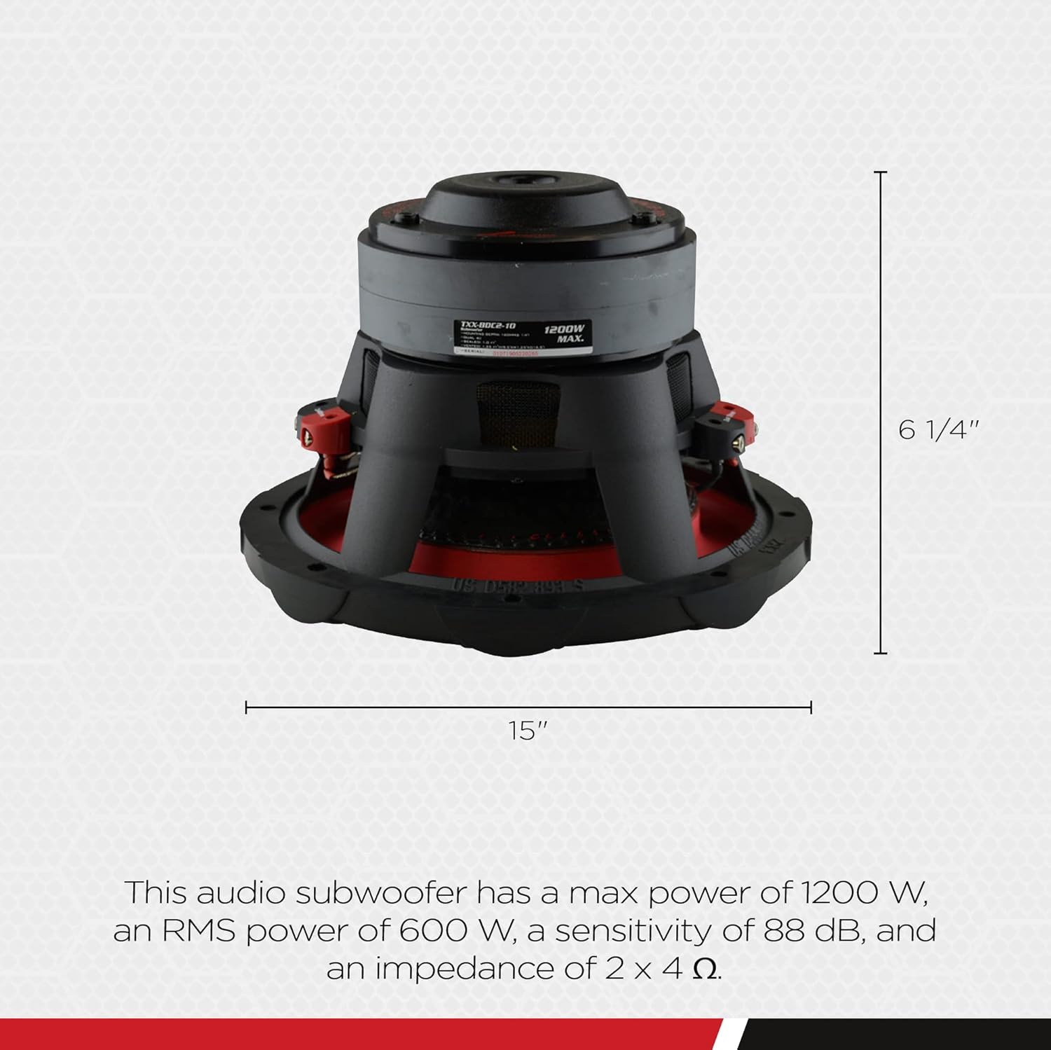 10 Inch 1,200 Watt 4 Ohm DVC Car Audio Subwoofer Z281978