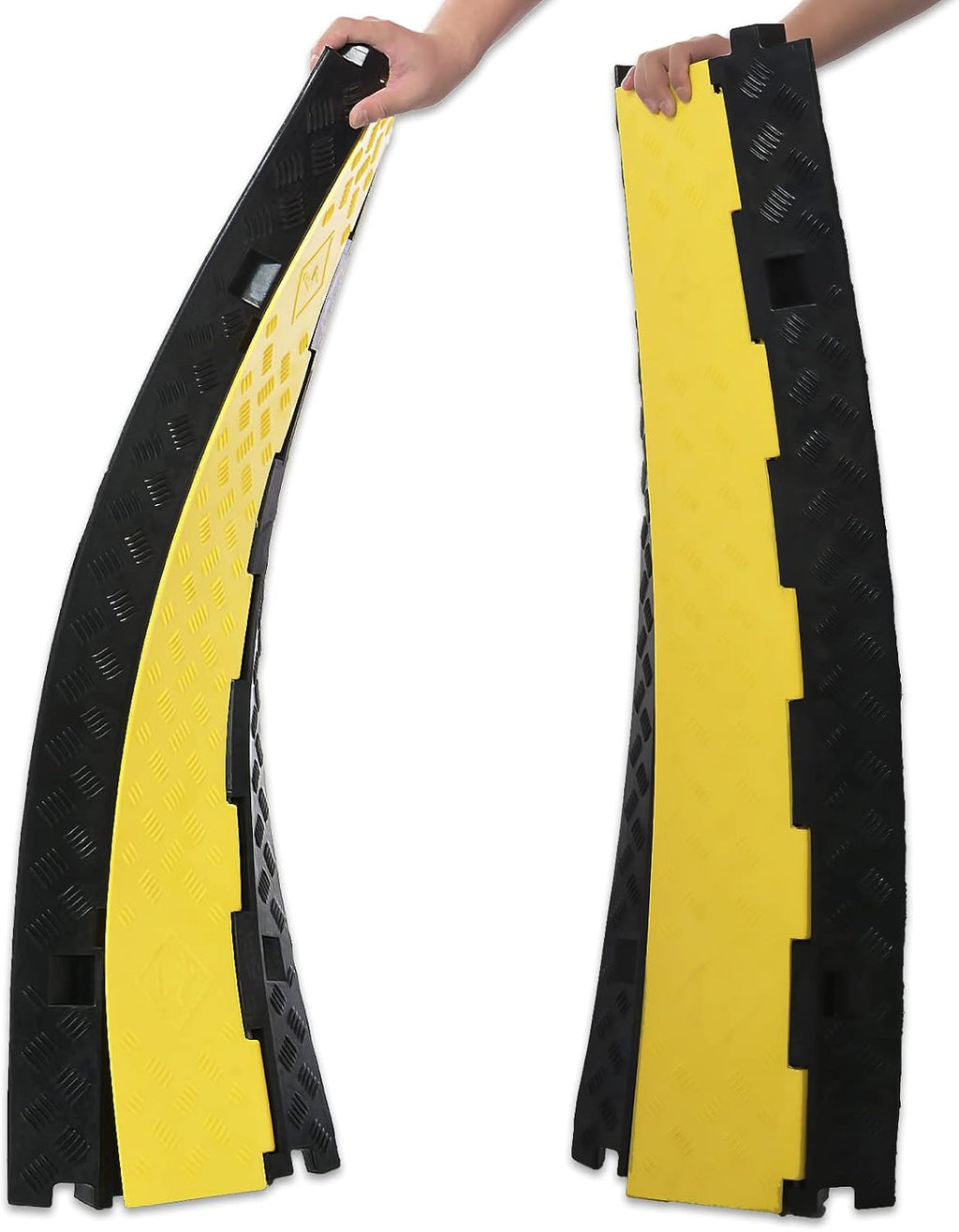 Cable Protector 2 Pack, 3 Channel PVC Rubber, 44000lbs Capacity Heavy Duty P1631