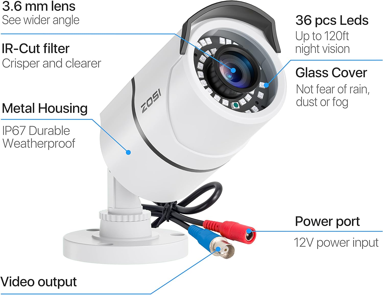 4 Pack 2MP 1080p HD-TVI Security Camera with 120ft Night Vision G1546