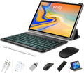 10 Inch Android Tablet with Keyboard, 4GB RAM, 64GB ROM, Red C6357