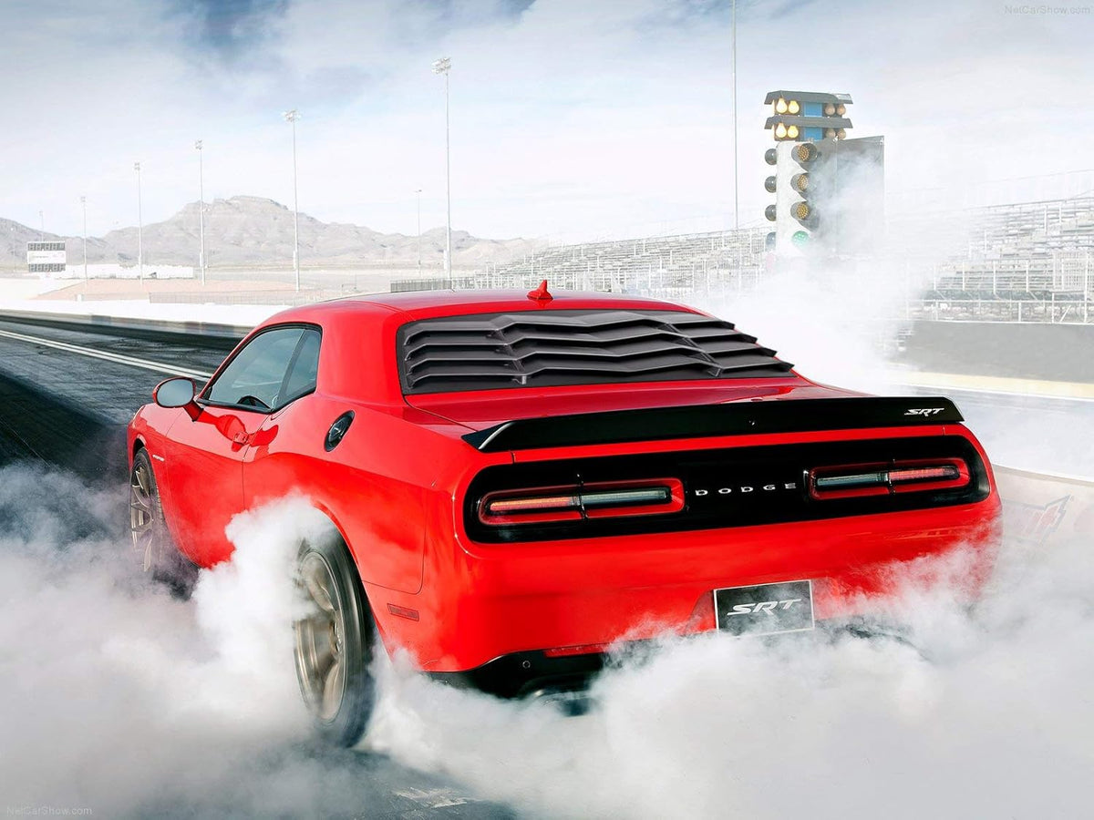 Rear Window Louver Windshield Sun Shade Cover for Dodge Challenger Custom Fit ABS Matte Black C4232
