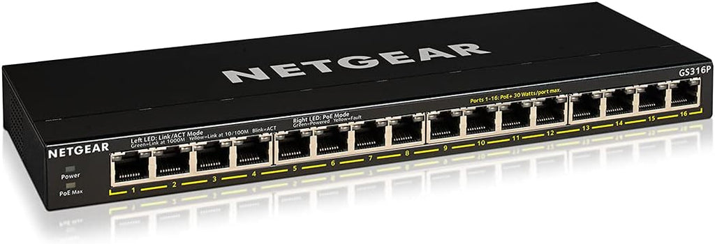 16-Port PoE Gigabit Ethernet Plus Switch with 15 x PoE+ @ 180W, 1 x 1G SFP Port Y7718