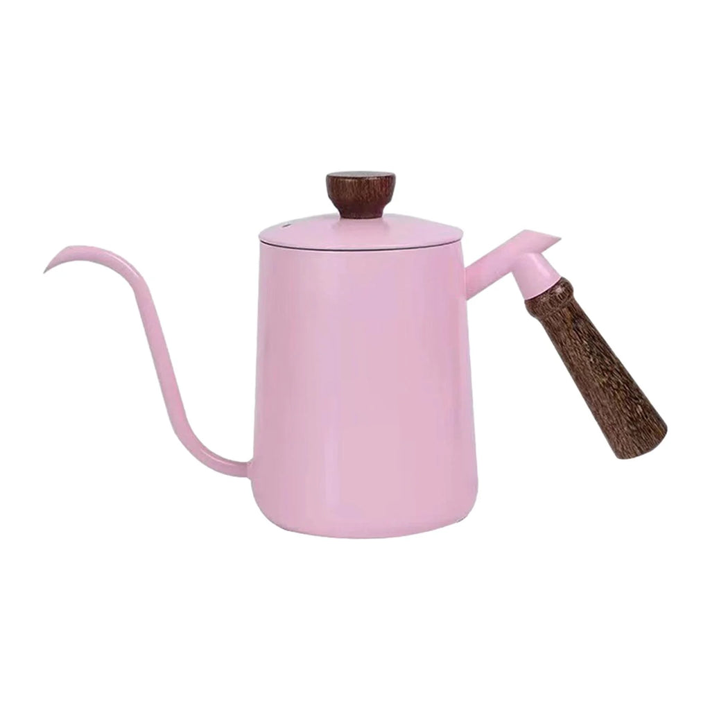 Pink 20oz Stainless Steel Drip Coffee Kettle with Long Narrow Spout C712