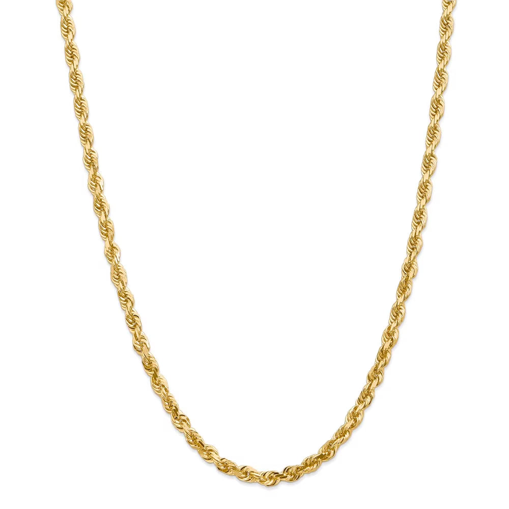 22 inch 14kt Yellow Gold Diamond Cut Rope Chain I83742