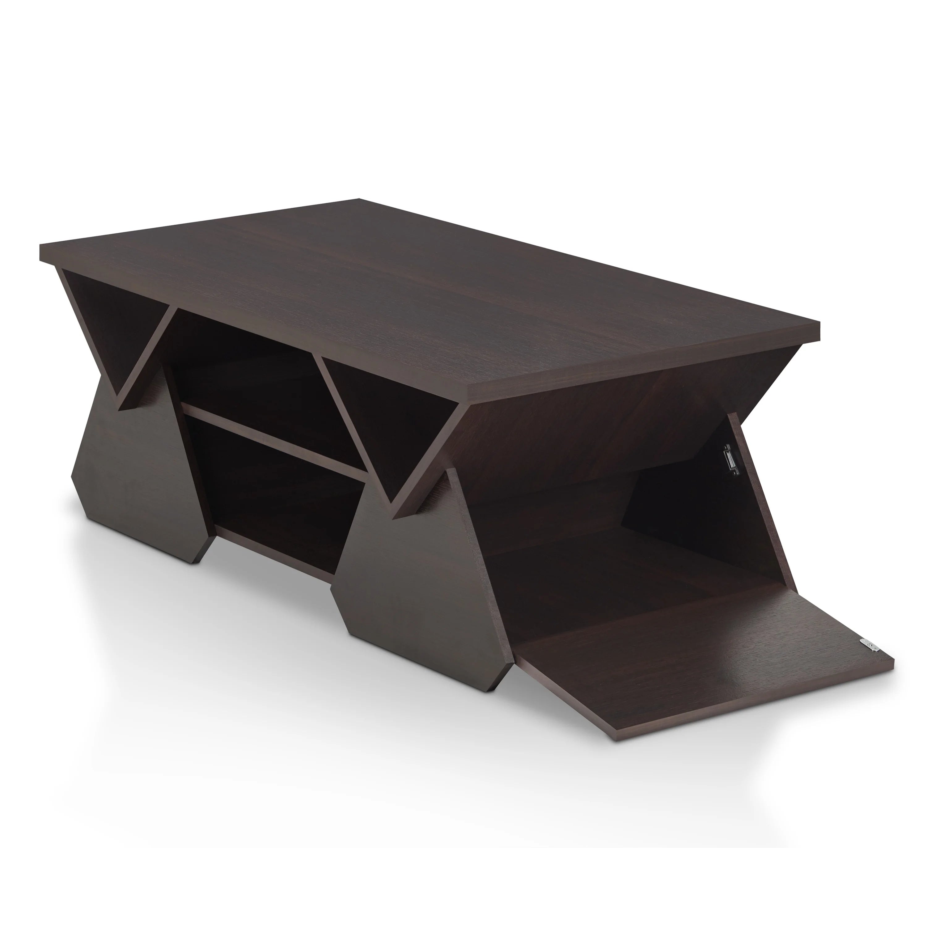 Espresso Wood Storage Coffee Table T406