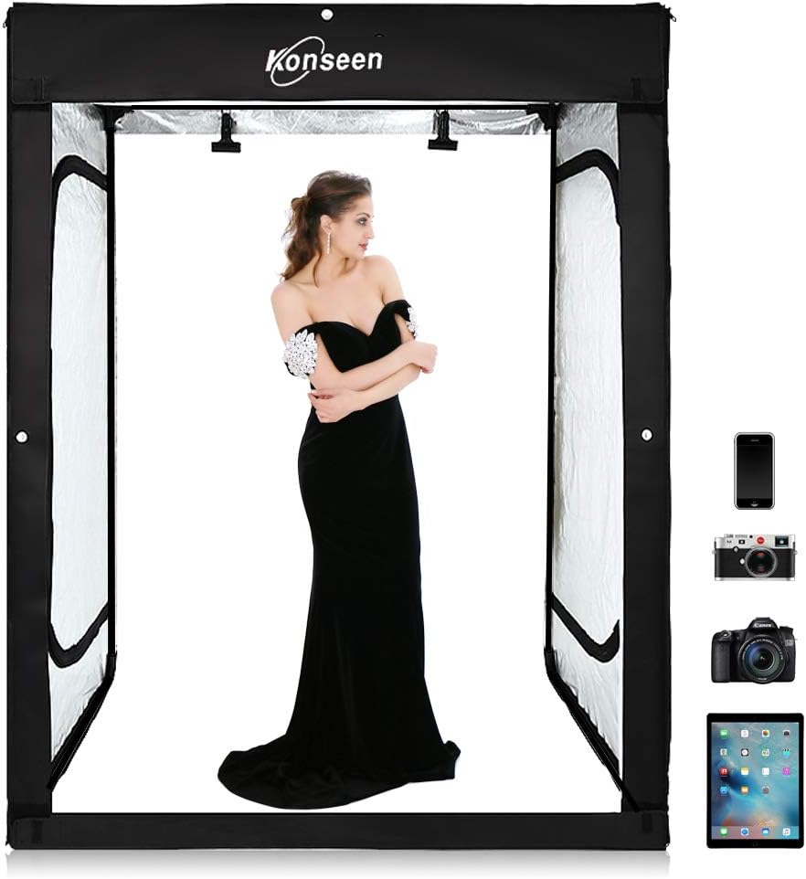 47x39x78 inch Dimmable LED Photo Shooting Tent with 3 Colors PVC Backdrops and Carrying Bag T922280