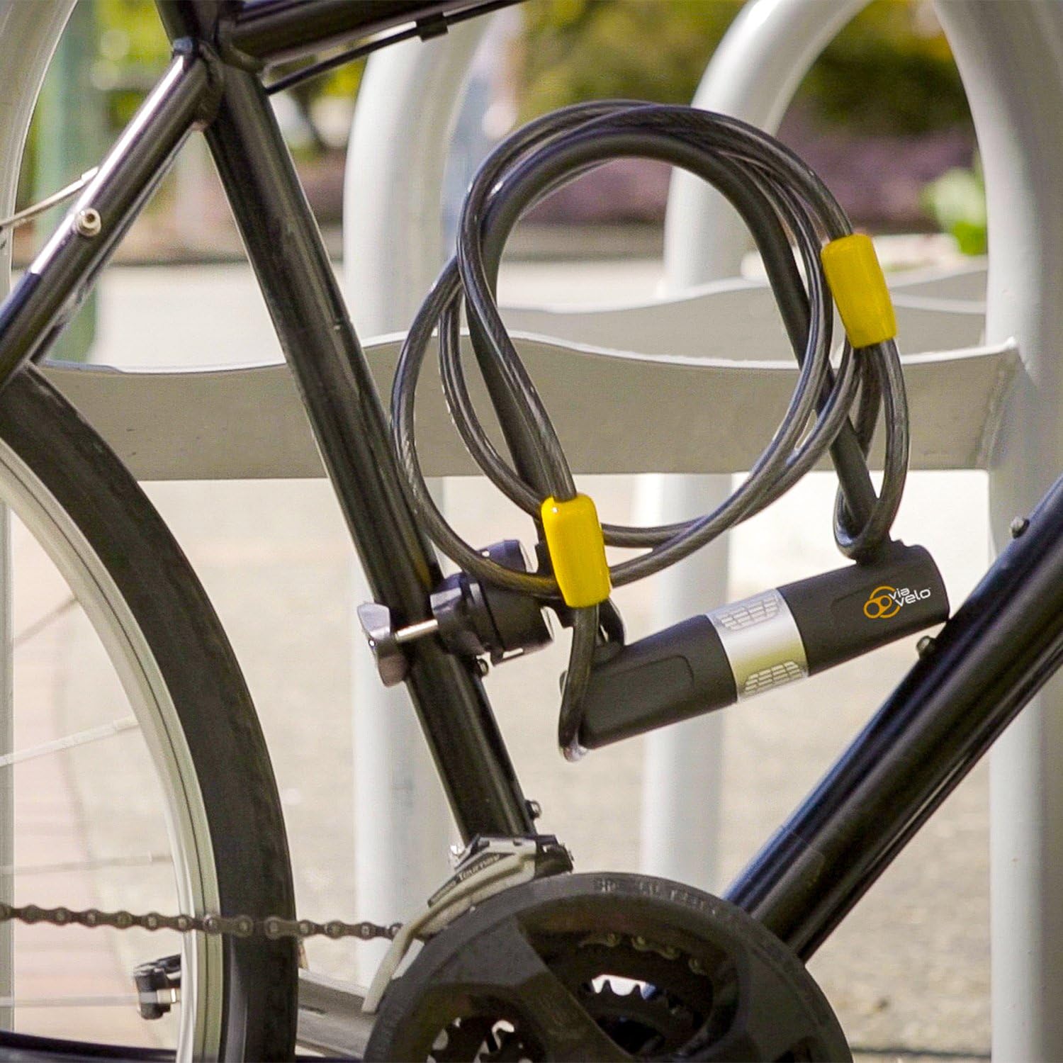Heavy Duty Bicycle U-Lock with Cable, 14mm Shackle, 10mm x1.8m Cable, Pack of 2 F4500