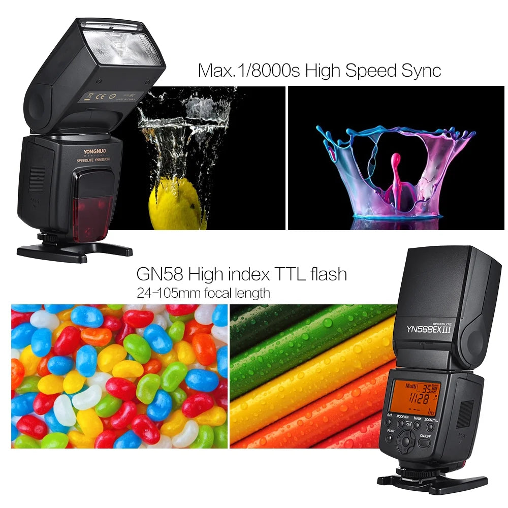 Wireless TTL Slave Flash Speedlite GN58 1/8000s HSS for Nikon DSLR Camera X708194