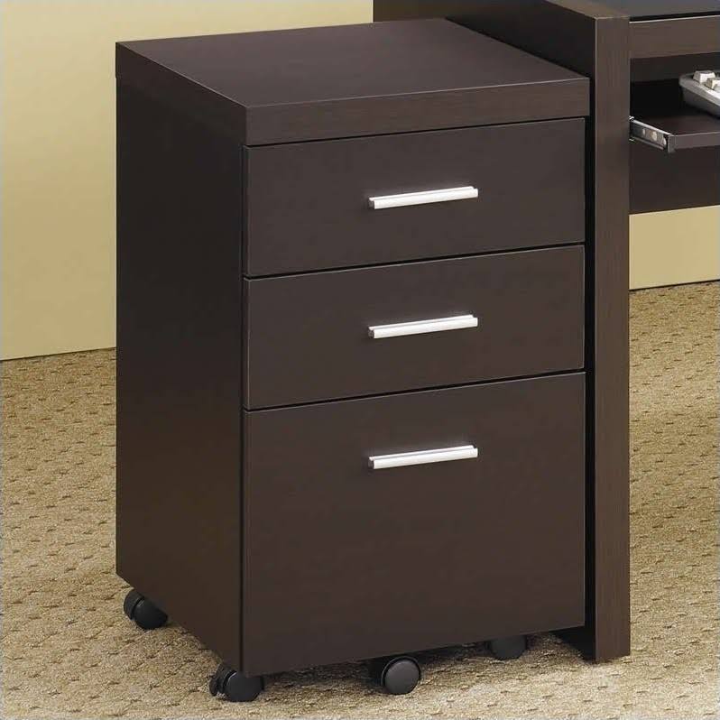 2pc Desk and Mobile File Cabinet Set in Brown M7519