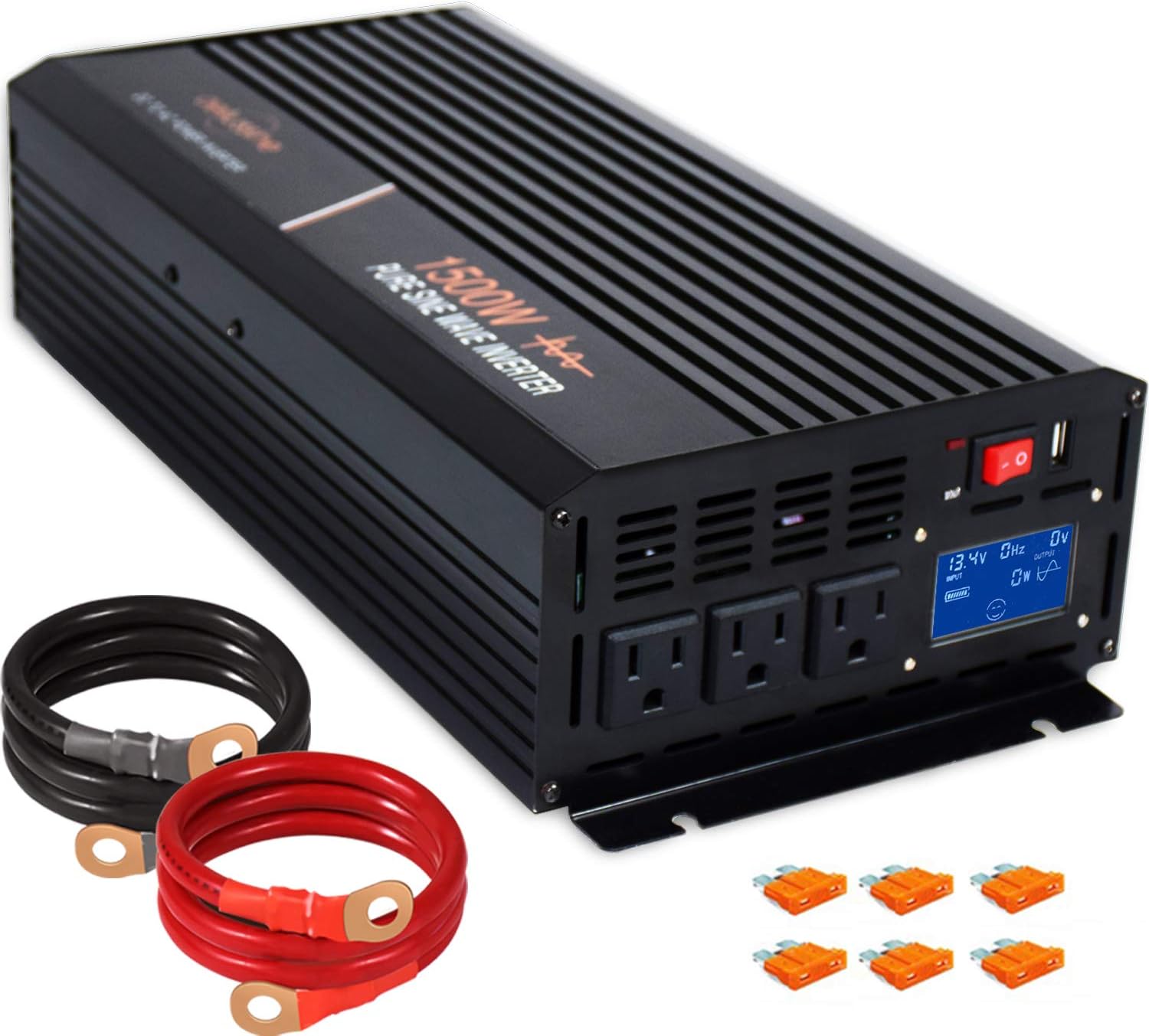 1500w Pure Sine Wave Power Inverter 24 Volt DC to AC 110v 120v Car Power Inverter J17820