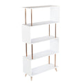 White and Champagne 4 Shelf Bookcase P32491