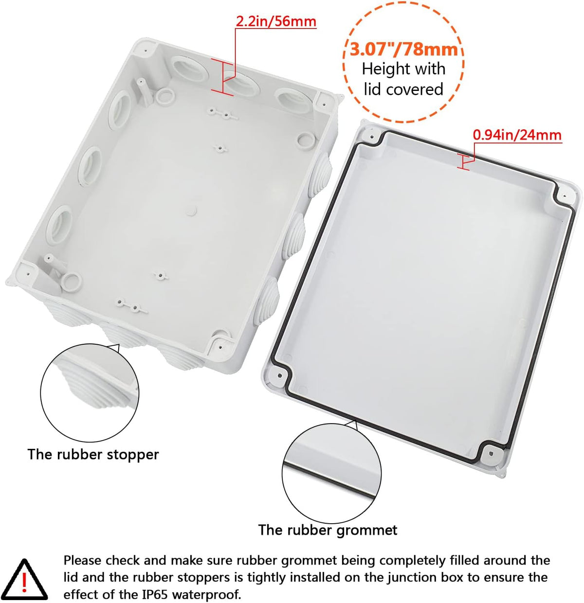 ABS Plastic IP65 Junction Box White 10 x 7.9 x 3.1 inch Pack of 2 Z6710