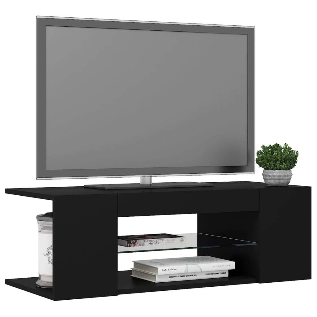 TV Cabinet with LED Lights Black U57373