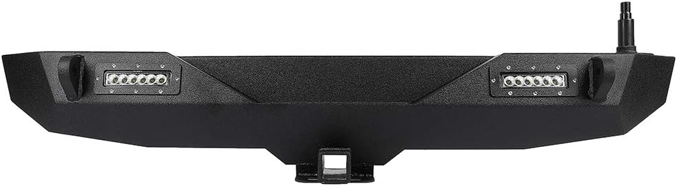 Black Rear Bumper with Tire Carrier and LED Lights C4381