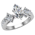 14K White Gold Diamond Engagement Ring L334