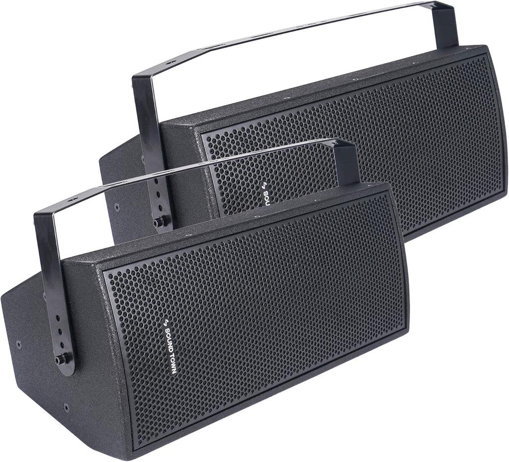 Pair of Dual 8 2-Way Passive Professional Loudspeaker, Black with U Bracket G26400