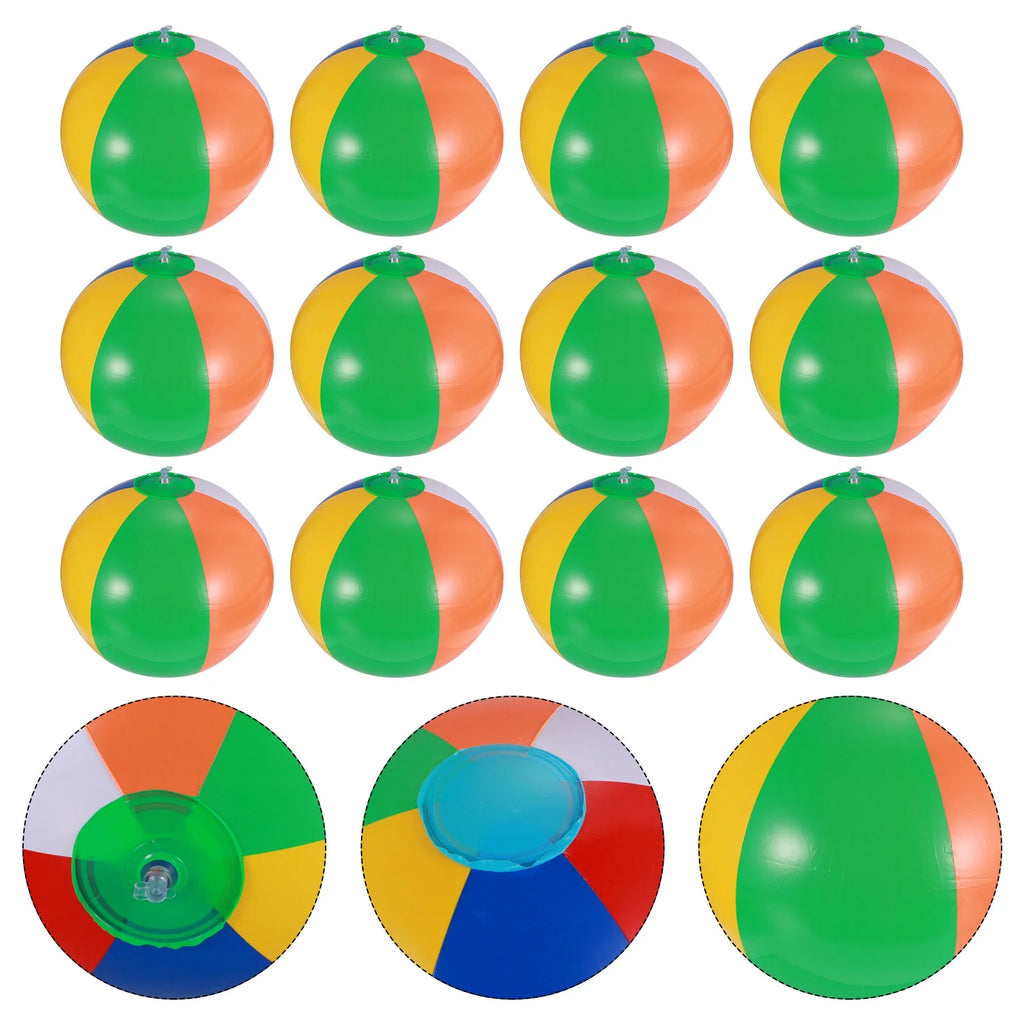 12 Pcs Inflatable Beach Balls Pool Toys M314852