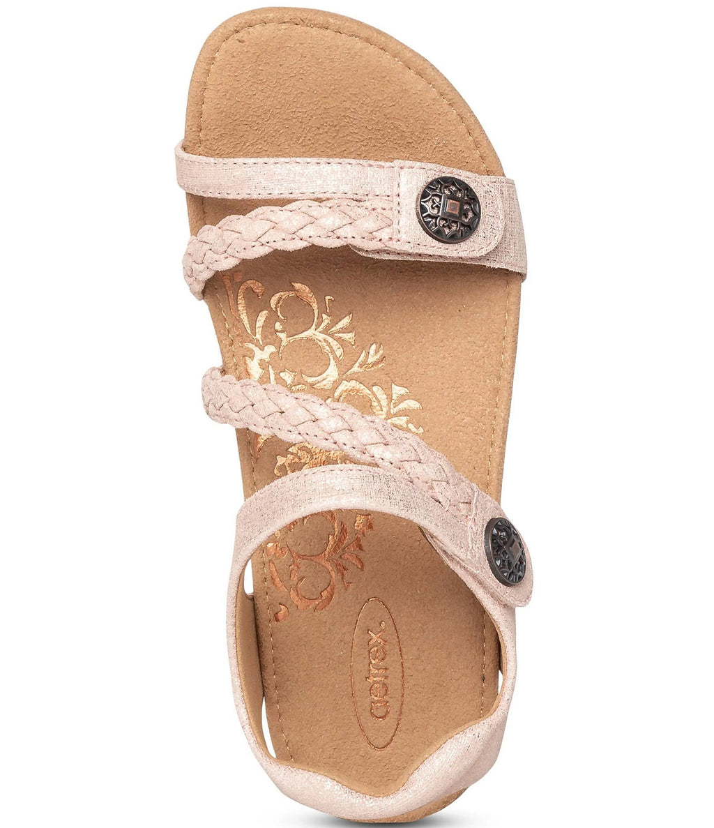 Jillian Braided Quarter Strap Gold Shoes L2774