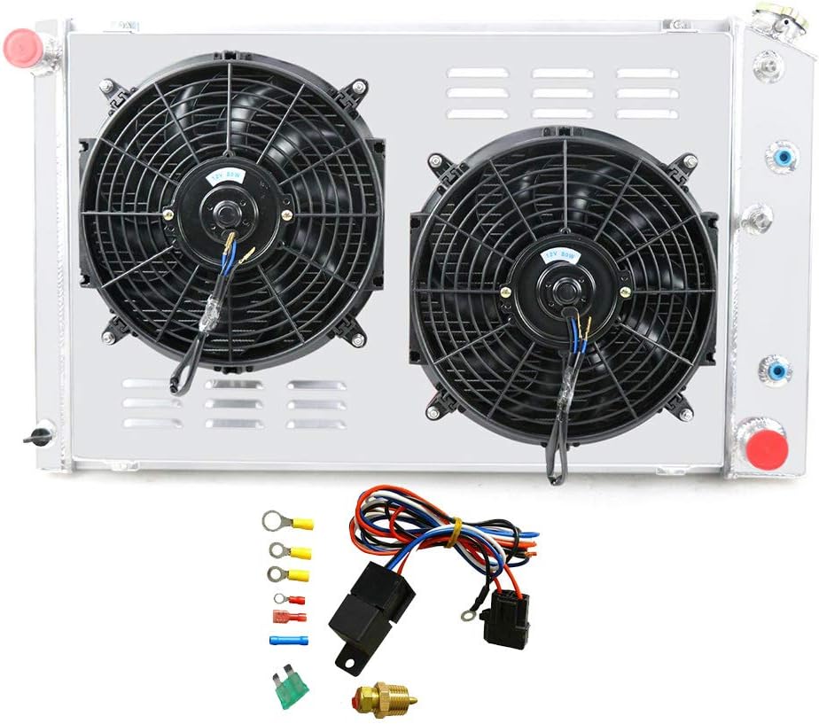 3 Row All Aluminum Radiator with 2X12" Fans Shroud and Relay V458990
