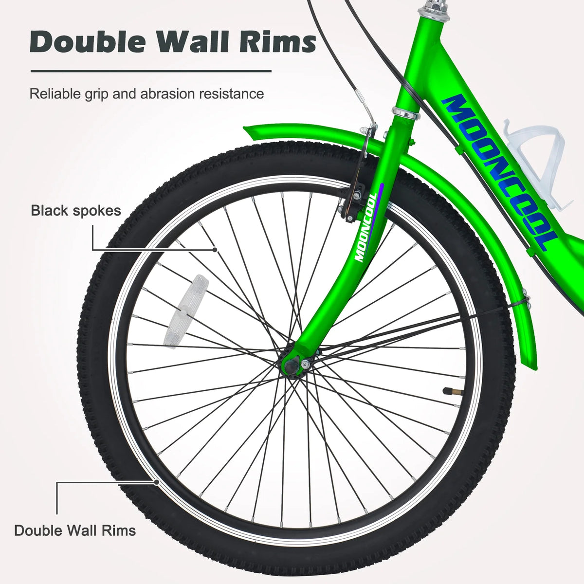 24" 7 Speed Three Wheel Tricycle Bike with Large Basket N673022