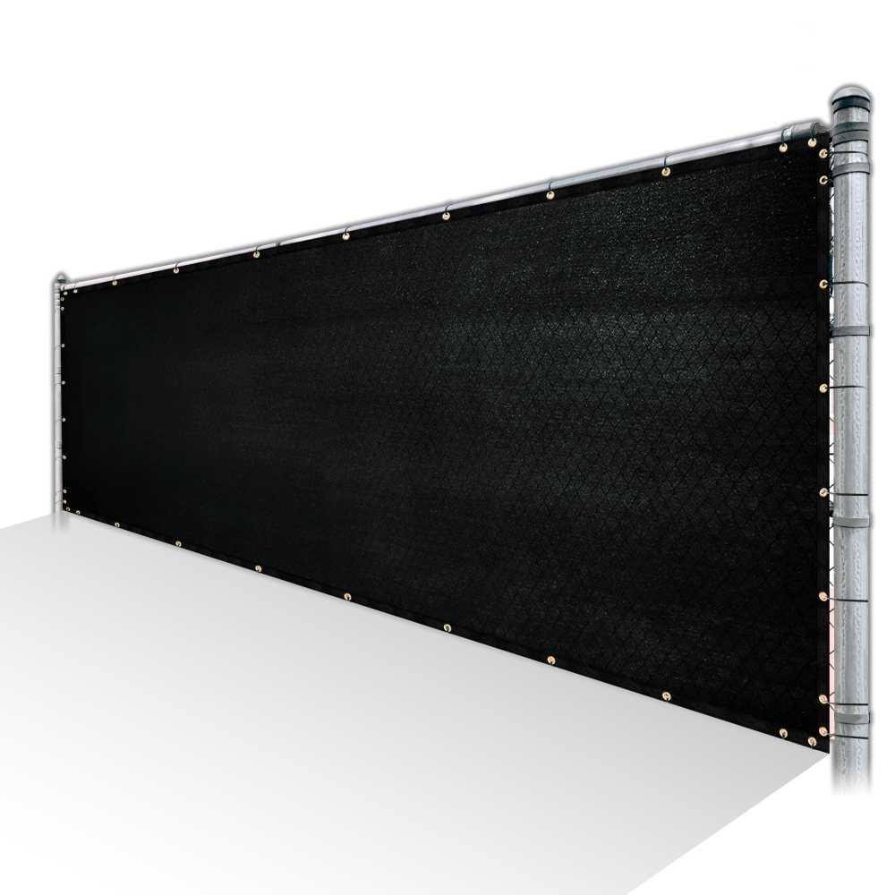 Black Privacy Fence Screen HDPE Mesh Netting with Reinforced Grommets B134