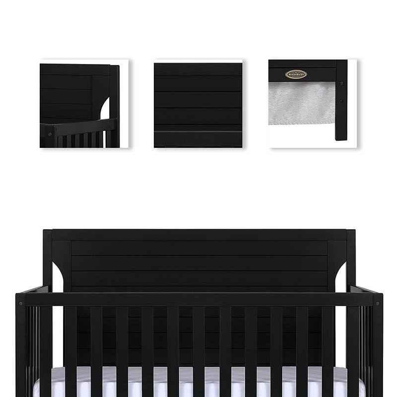 Black 5 in 1 Convertible Crib C841