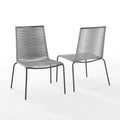 Gray Wicker Rattan Stackable Chair Set of 2 O656