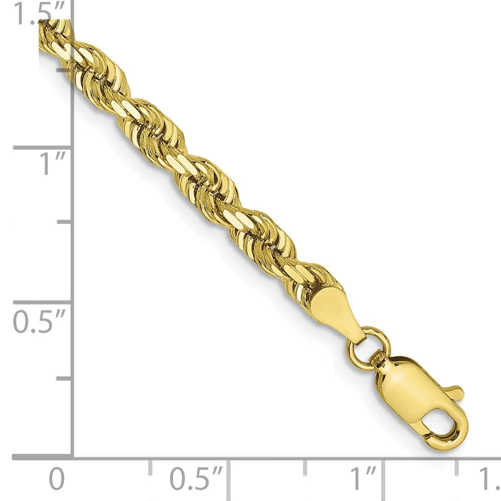 10 Karat Yellow Gold 4mm Diamond Cut Rope Chain I312