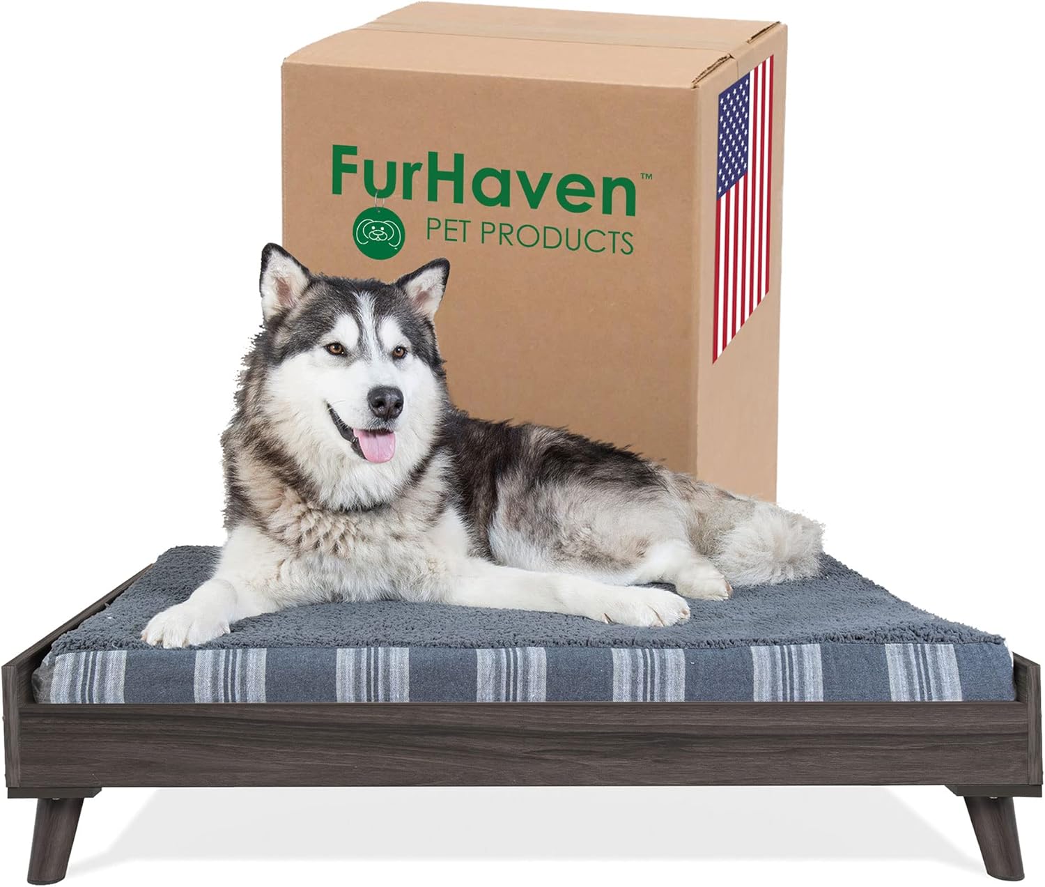 Gray Wash Elevated Dog Bed Frame, Large Pack of 2 E387