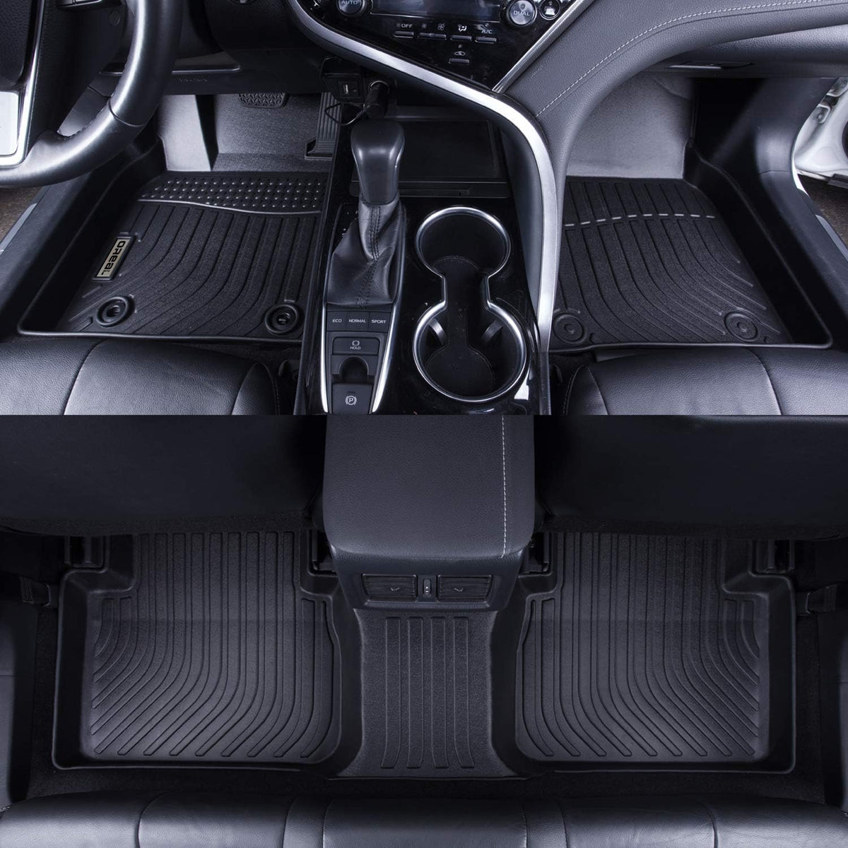 Black Floor Mats Front and Rear Car Carpet U32804