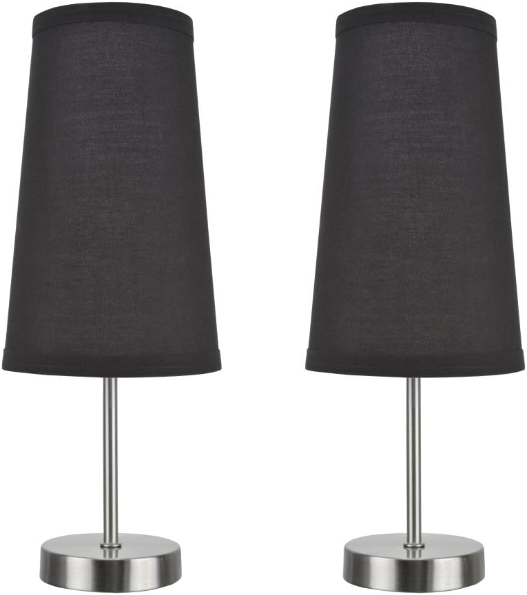 Satin Nickel Candlestick Table Lamp, 2-Pack, 14 1/4 High I333