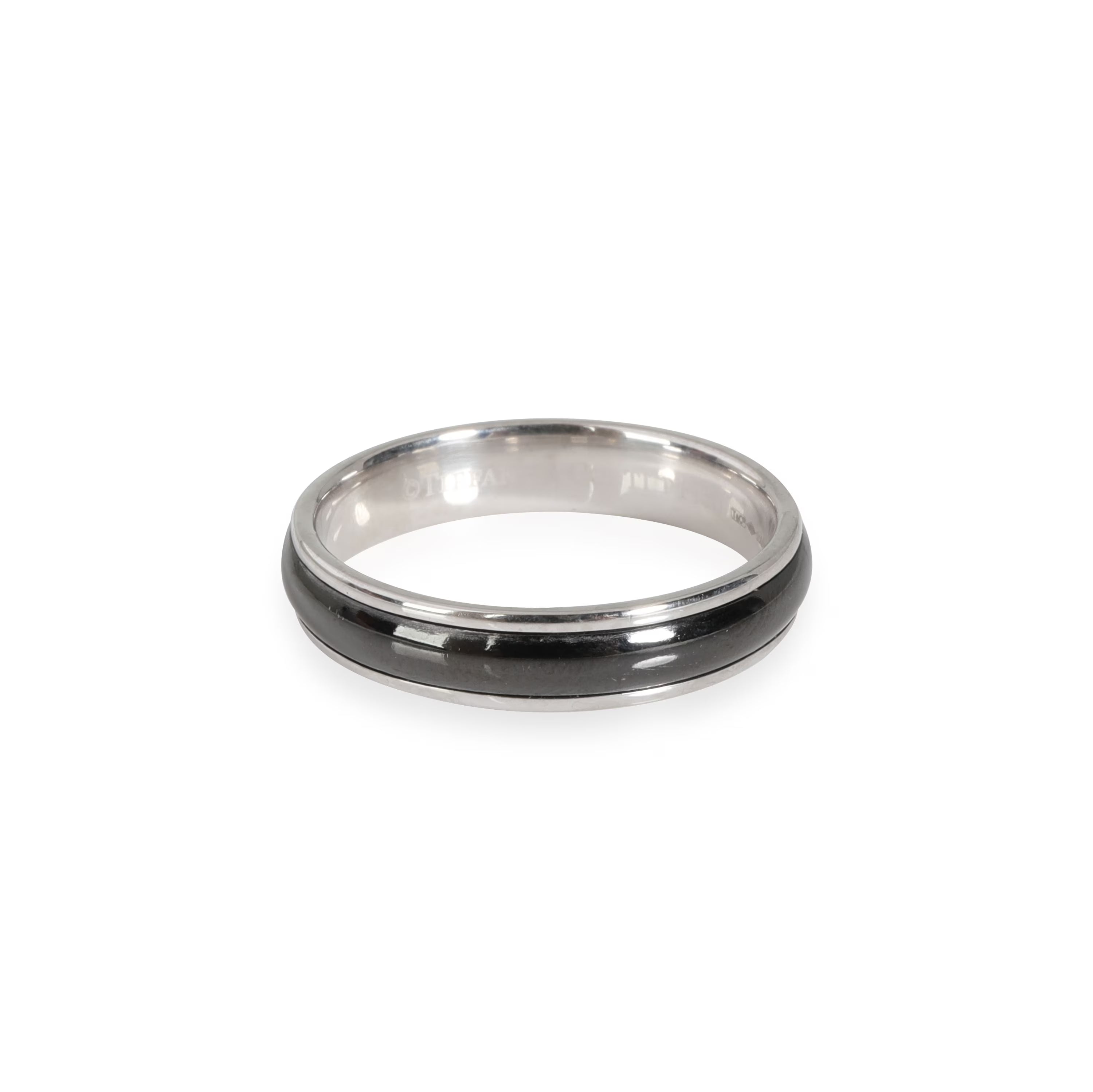 Black Titanium Wedding Band in 950 Platinum Q7436