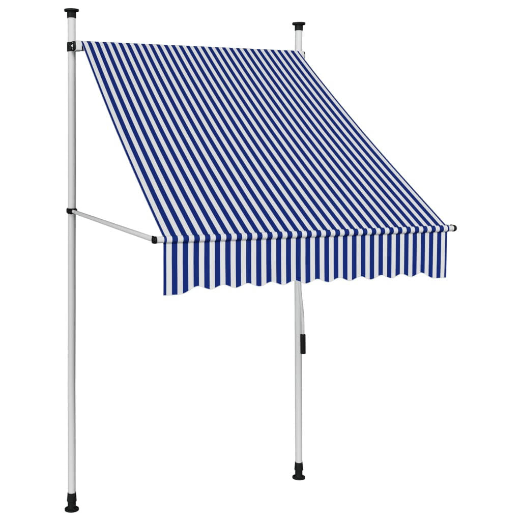 Blue and White Stripes Retractable Awning V6569