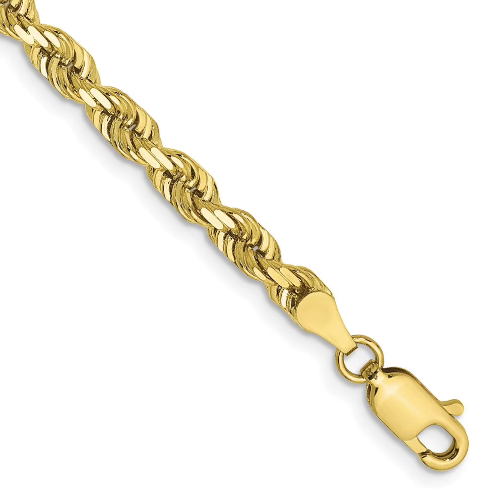 10 Karat Yellow Gold 4mm Diamond Cut Rope Chain I312
