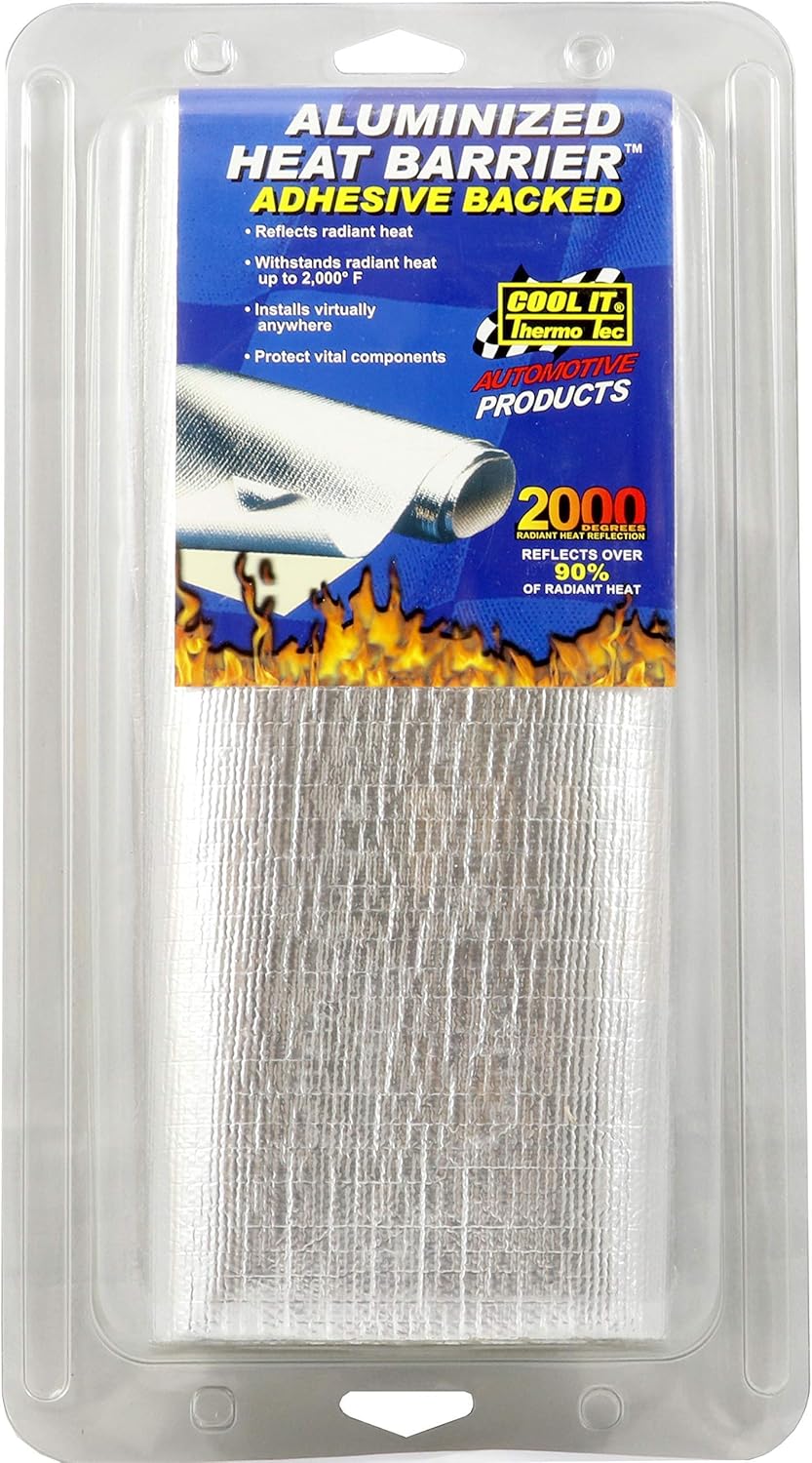 Adhesive Backed Aluminized Heat Barrier, 12" x 48" (2x 24" Sheets) Pack of 2 P79762