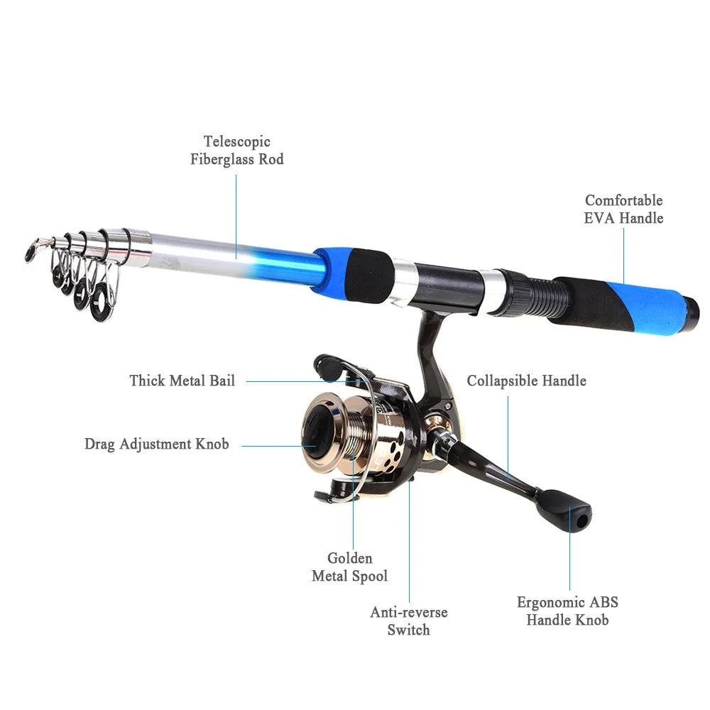 Fiberglass Telescopic Fishing Rod Set N184308