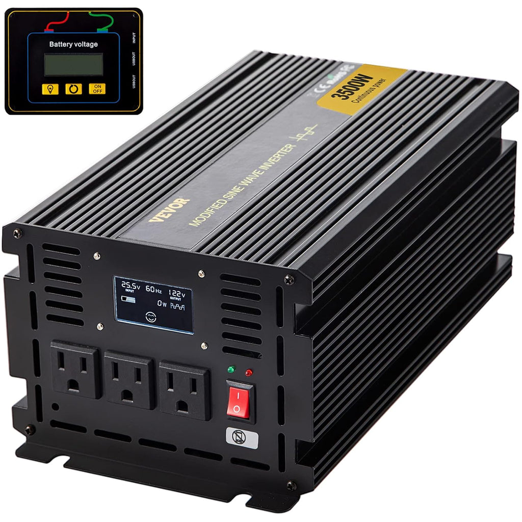 3500W Modified Sine Wave Power Inverter DC 24V to AC 120V with LCD Display Remote Controller Q403192