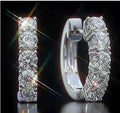 14K White Gold Hoop Earring with Lab Grown Diamond F212485