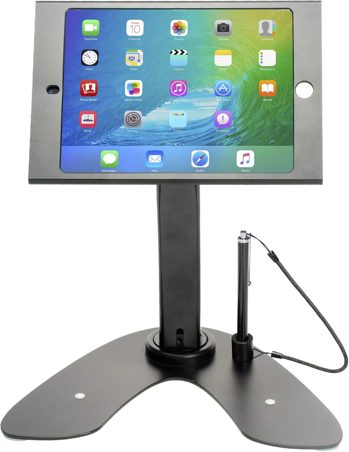 Black Locking Security Stand with 360-Degree Rotating Base N8737