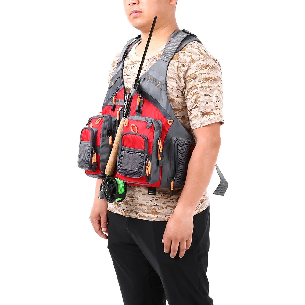 Utility Vest Floatation Device, Breathable Padded Fishing Life Vests, 209lb Bearing W85460