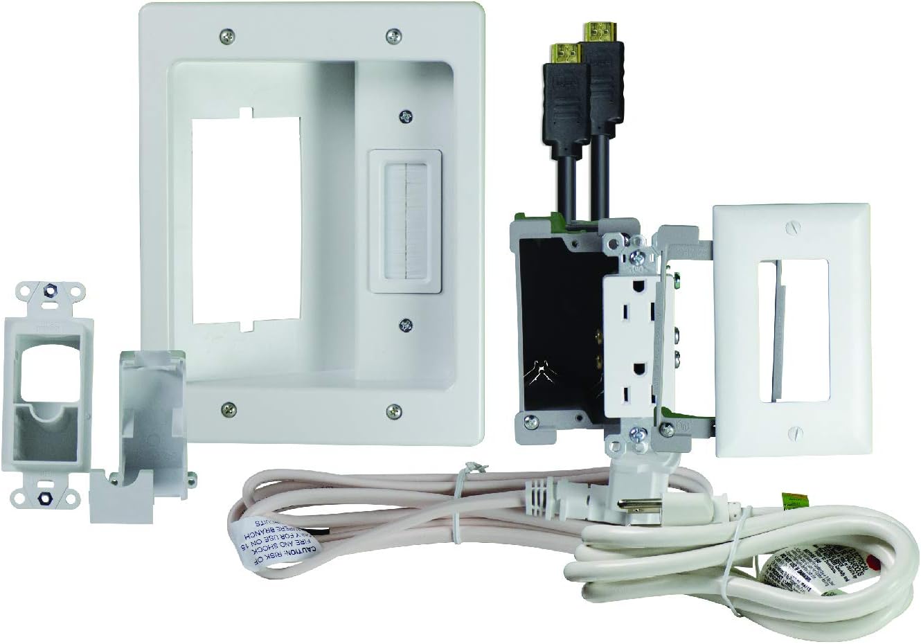 In Wall TV Power Kit with HDMI, White, 6ft Length, Pack of 2 N6459