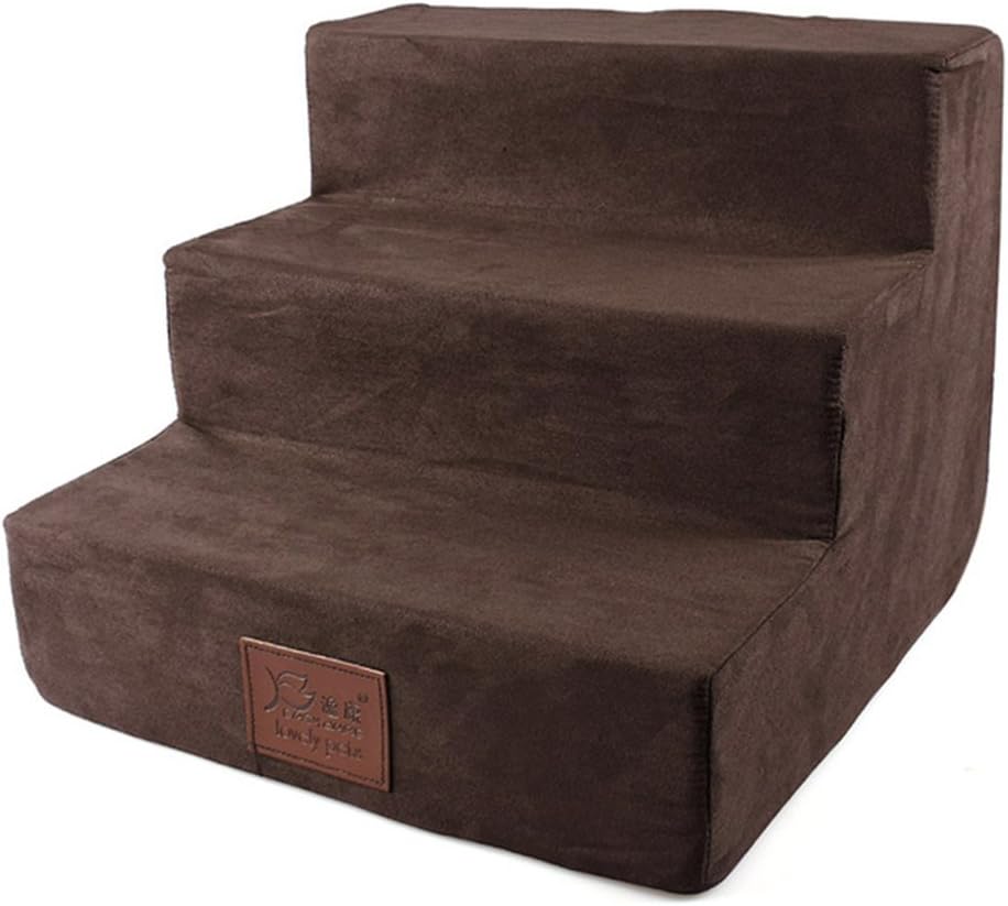 3 Steps Anti-Slip Removable Pet Ladder Stairs (Brown) X633