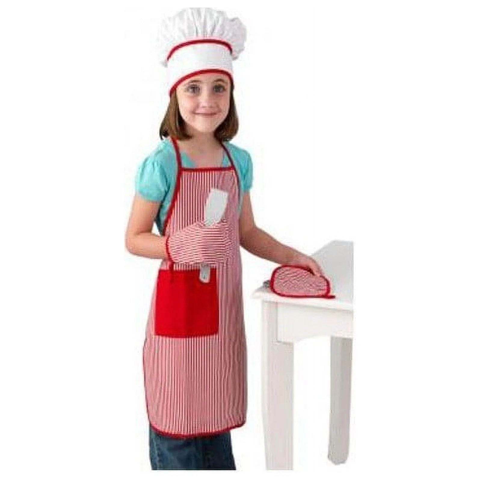 2 Piece Play Kitchen with Lights and Sounds and Chef Accessory Set Y7174