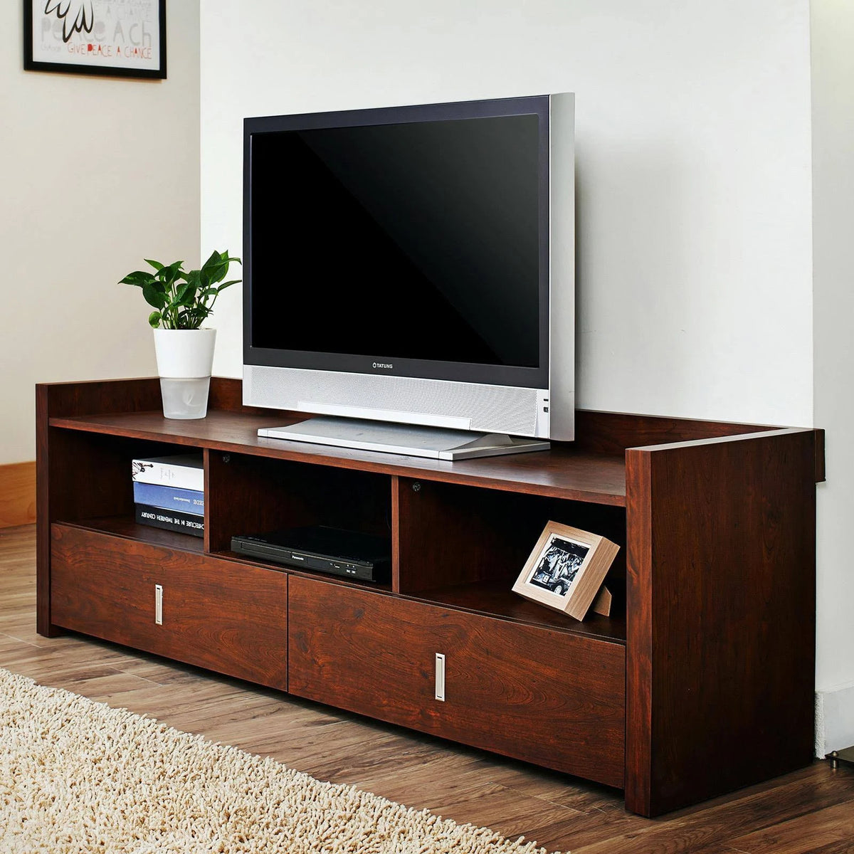 Vintage Walnut Entertainment TV Stand Z4390