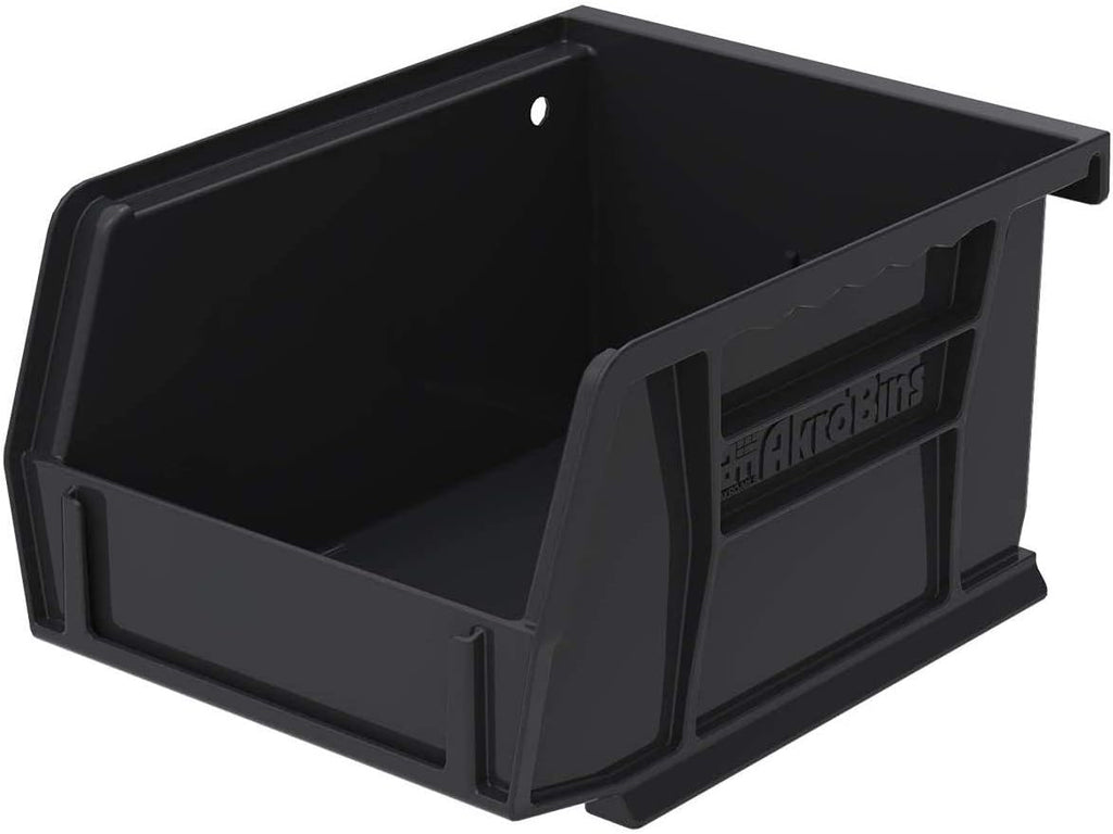 Plastic Storage Bin Hanging Stacking Containers, Black, 24-Pack Pack of 2 B59250
